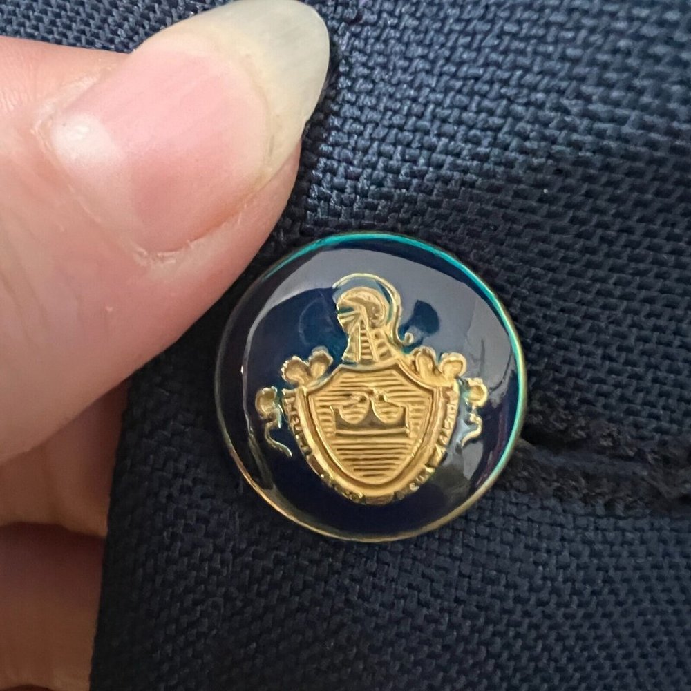 Vintage 70s Blazer Suit Jacket The Knack Sport Coat Blue Vtg Midcentury Mens 38R - Picture 7 of 13